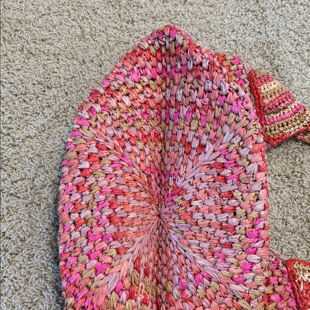 Pink and Tan Woven Women's Bag - Picture 4 of 6